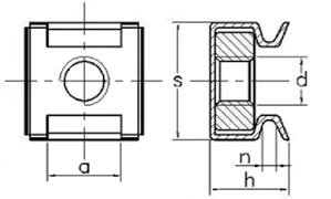 Rack Mount Screw & Cage Nut drawing