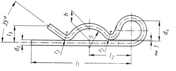 DIN 11024 Spring Cotter R Pin drawing