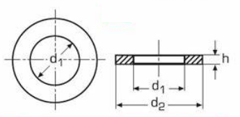 ISO 8738 Plain Washer for Clevis Pins drawing