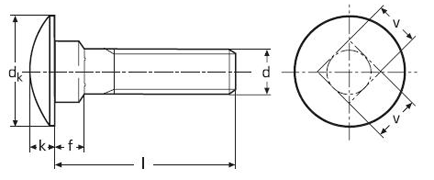 DIN 603 Carriage Bolts drawing