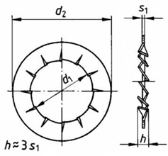 DIN 6798-J Internal Serration Lock Washer drawing