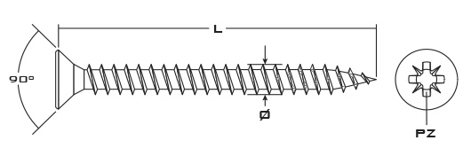 DIN 7505A Chipboard Screws Pindrawing