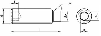 DIN 915 Dog Point Set Screw drawing