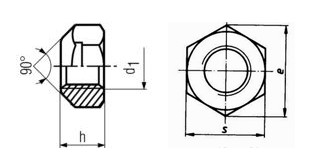 DIN 980V Stover Lock Nut drawing