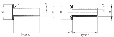 DIN 7340 Copper Tubular Rivet drawing