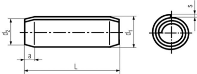 ISO 8750 Spiral Spring Pins drawing