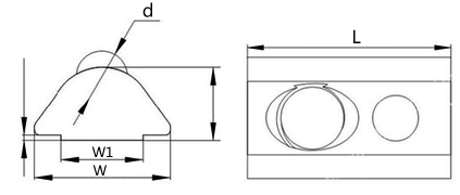 Drop-in T-Nut w/Spring Ball drawing