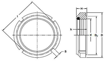 GUK Nylon Insert Self-locking Nut drawing