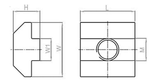 Slider T-Nut drawing