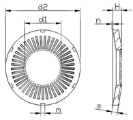 SN 70093 Contact Washer with lugs drawing