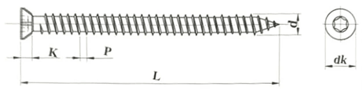 Torx Drive Concrete Screws drawing